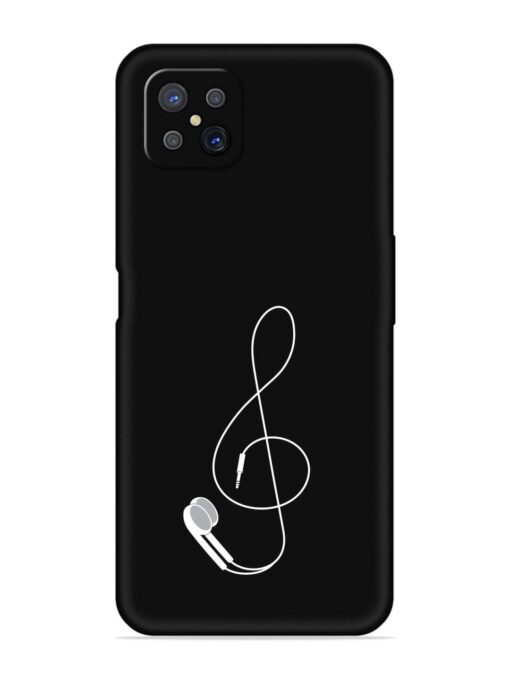 Music Earphone Vector Embossed Soft Silicone Case for Oppo A92S