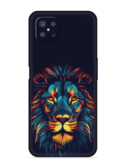 Colorful Lion Embossed Soft Silicone Case for Oppo A92S Zapvi