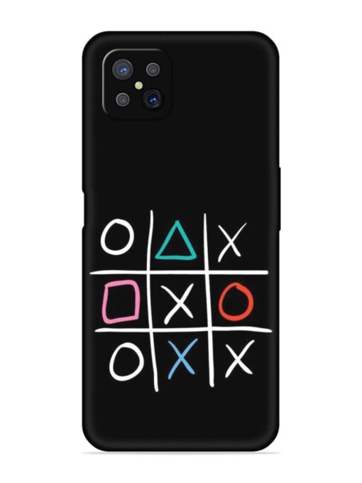 Super Neon Tic-Tac-Toe Embossed Soft Silicone Case for Oppo A92S