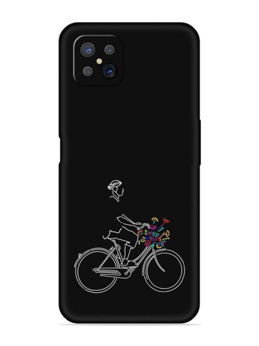 Minimalist Cycle Art Embossed Soft Silicone Case for Oppo A92S