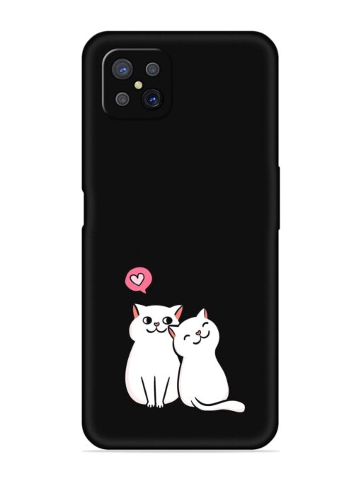 Cute Loving Cats Embossed Soft Silicone Case for Oppo A92S Zapvi