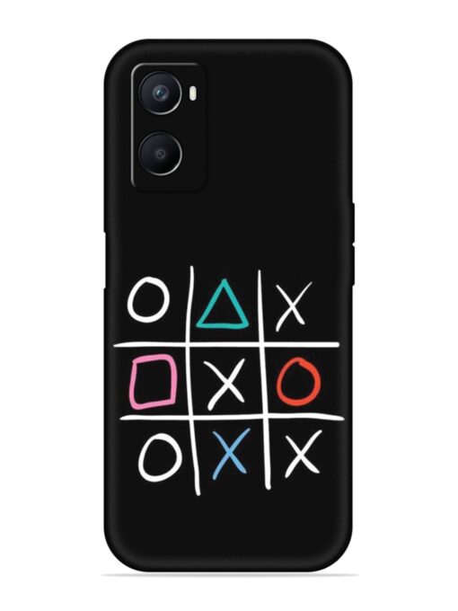 Super Neon Tic-Tac-Toe Embossed Soft Silicone Case for Oppo A96 Zapvi