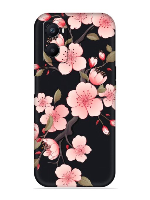 Cherry Blossom Embossed Soft Silicone Case for Oppo A96 Zapvi