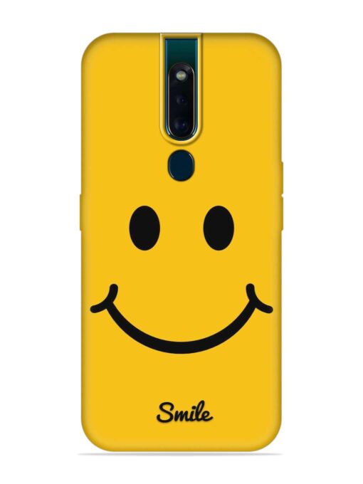 Yellow Smiley Embossed Soft Silicone Case for Oppo F11 Pro Zapvi