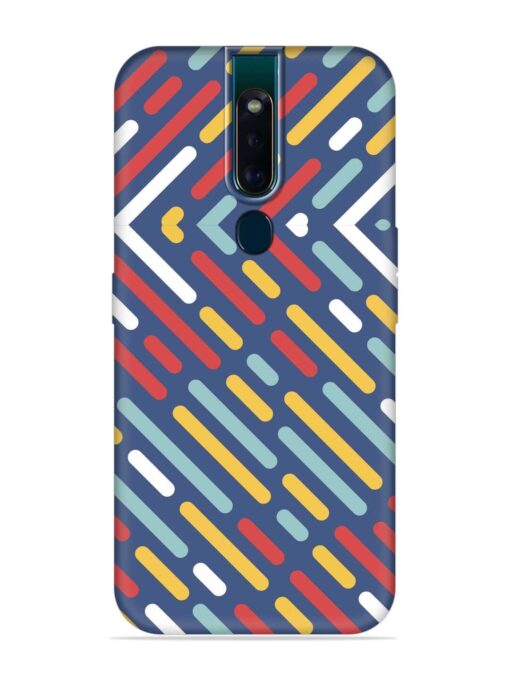 Colored Lines Embossed Soft Silicone Case for Oppo F11 Pro Zapvi