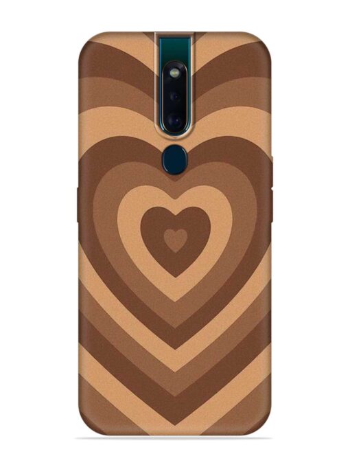 Brown Heart Embossed Soft Silicone Case for Oppo F11 Pro Zapvi