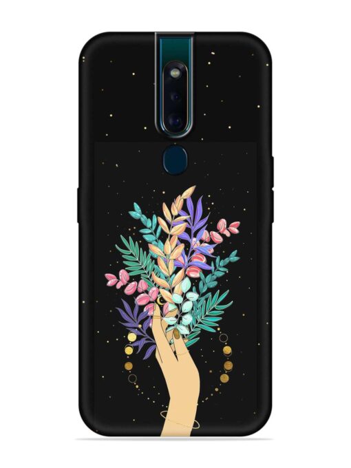 Flower On Hand Embossed Soft Silicone Case for Oppo F11 Pro Zapvi