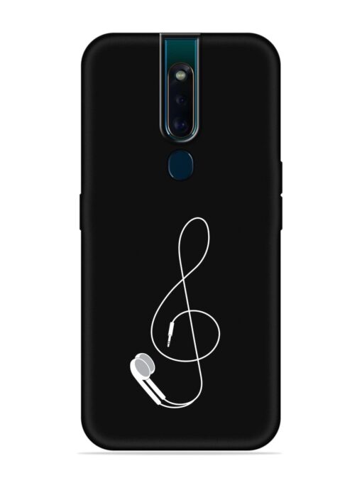 Music Earphone Vector Embossed Soft Silicone Case for Oppo F11 Pro