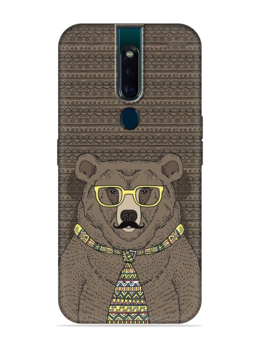 Grizzly Bear Embossed Soft Silicone Case for Oppo F11 Pro