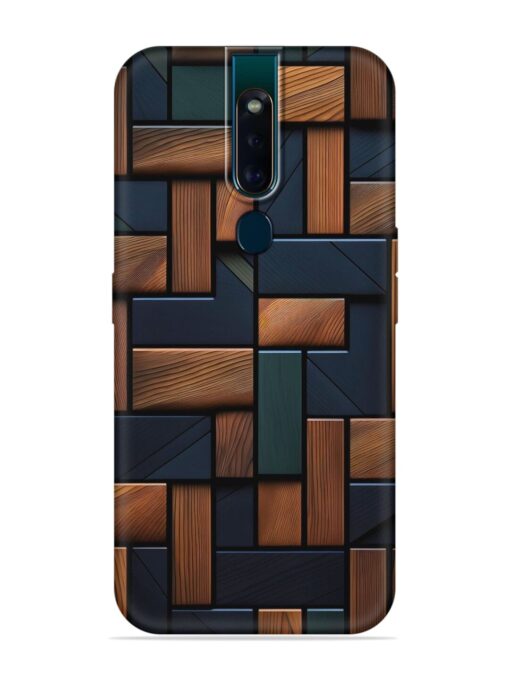 Wooden Background Cubes Embossed Soft Silicone Case for Oppo F11 Pro Zapvi