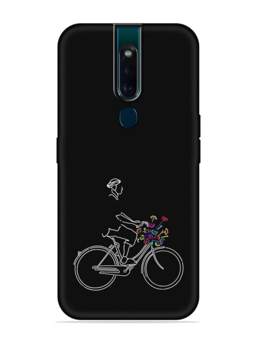 Minimalist Cycle Art Embossed Soft Silicone Case for Oppo F11 Pro