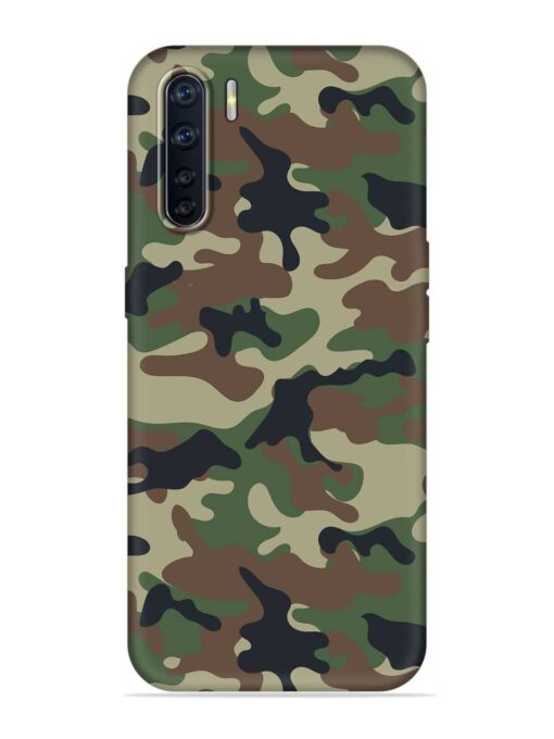 Army Military Camouflage Dark Green Embossed Soft Silicone Case for Oppo F15