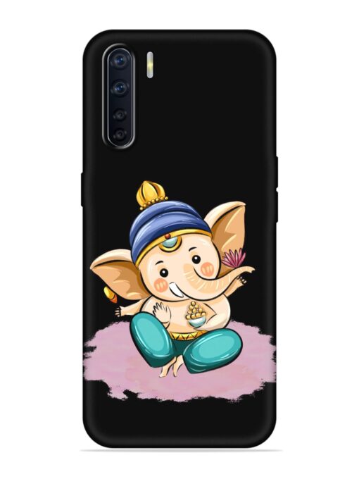 Bal Ganesh Vector Art Embossed Soft Silicone Case for Oppo F15 Zapvi