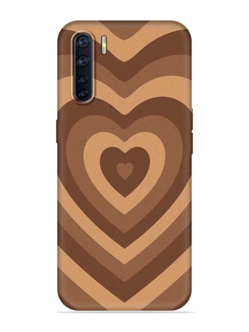 Brown Heart Embossed Soft Silicone Case for Oppo F15 Zapvi