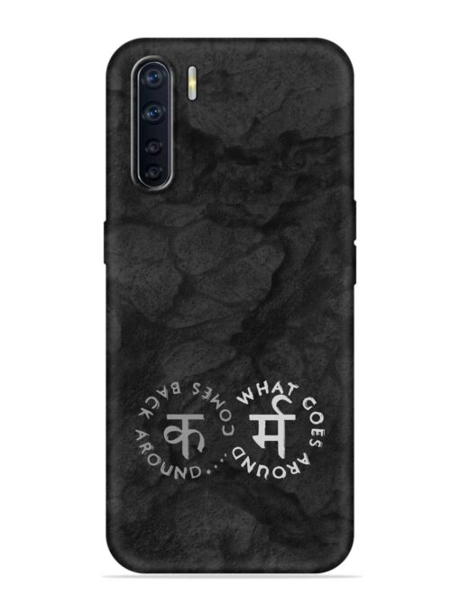 Karma Hindi Word Embossed Soft Silicone Case for Oppo F15 Zapvi