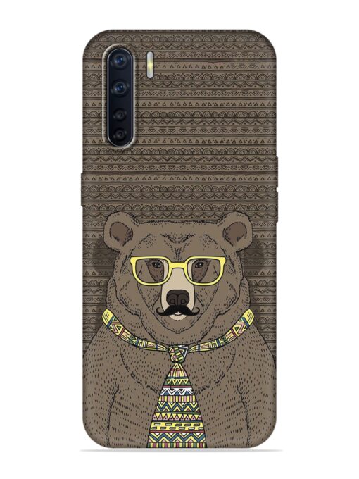 Grizzly Bear Embossed Soft Silicone Case for Oppo F15 Zapvi