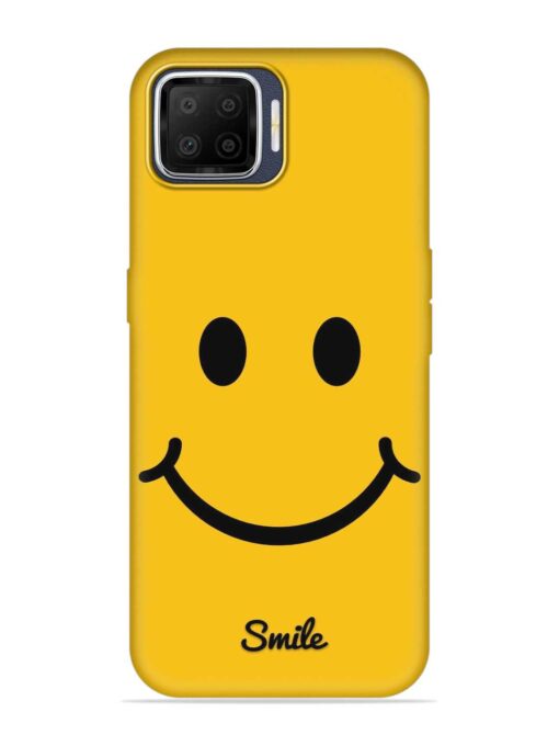 Yellow Smiley Embossed Soft Silicone Case for Oppo F17