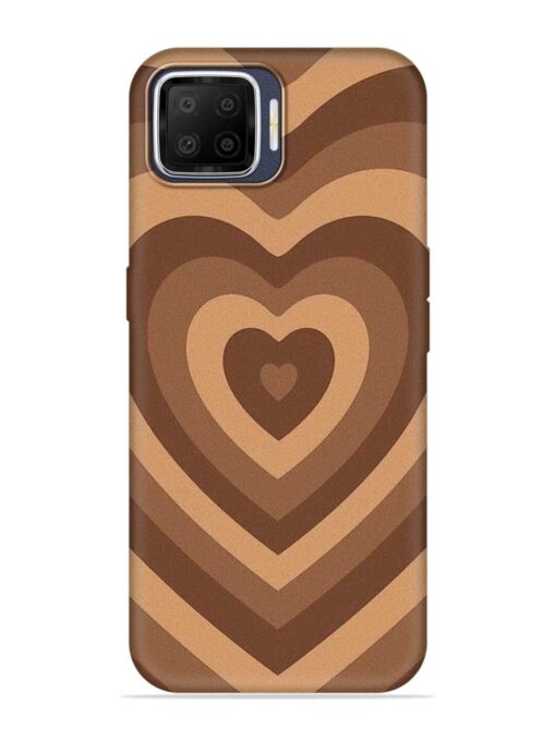 Brown Heart Embossed Soft Silicone Case for Oppo F17 Zapvi