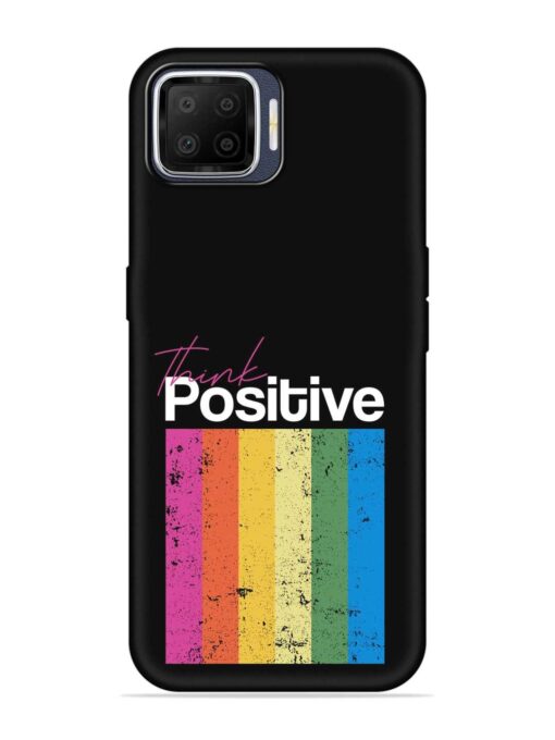 Think Positive Typography Embossed Soft Silicone Case for Oppo F17