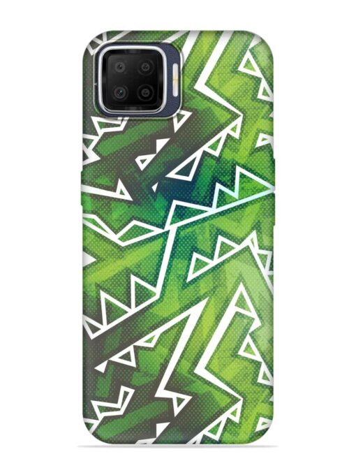 Green Graffiti Seamless Embossed Soft Silicone Case for Oppo F17