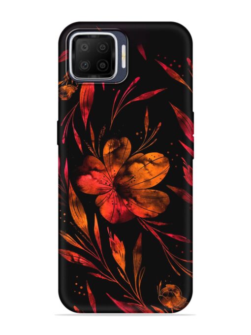 Red Flower Painting Embossed Soft Silicone Case for Oppo F17 Zapvi