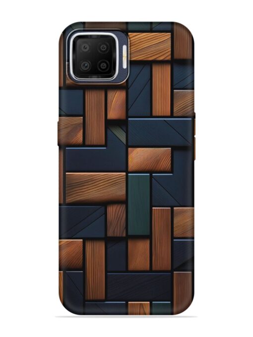 Wooden Background Cubes Embossed Soft Silicone Case for Oppo F17