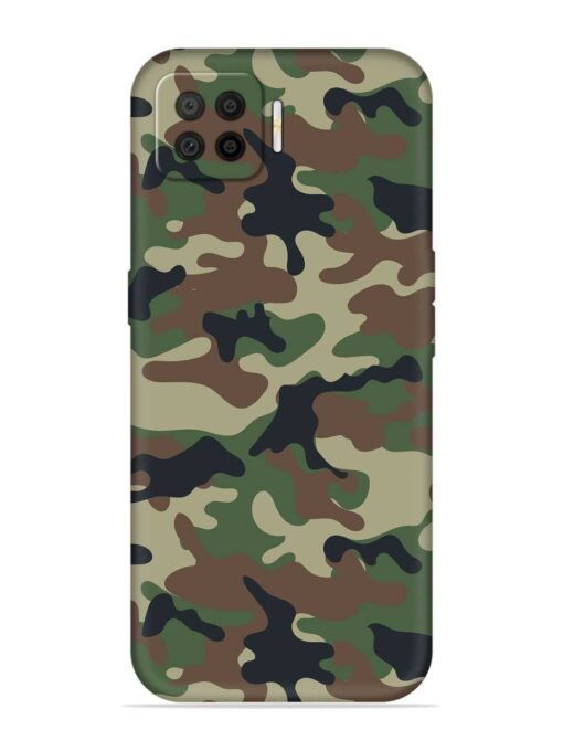 Army Military Camouflage Dark Green Embossed Soft Silicone Case for Oppo F17 Pro Zapvi