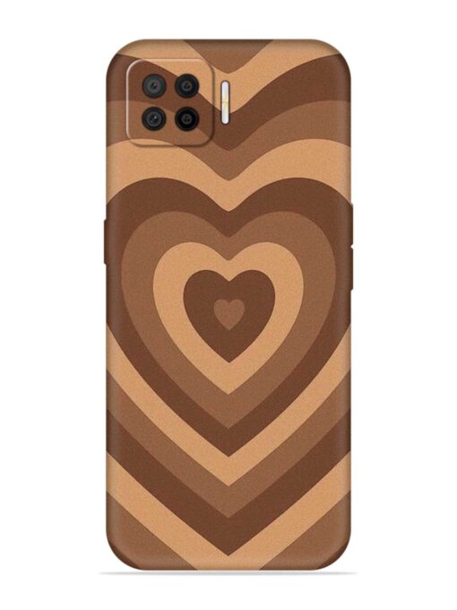 Brown Heart Embossed Soft Silicone Case for Oppo F17 Pro Zapvi