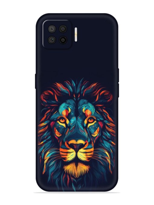 Colorful Lion Embossed Soft Silicone Case for Oppo F17 Pro