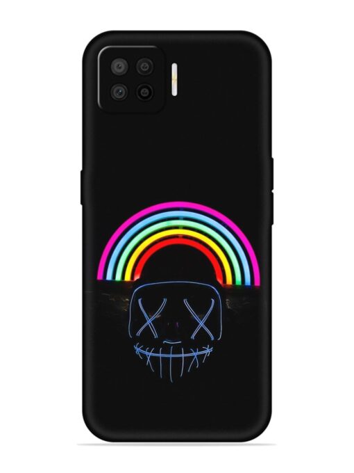 Mask Rainbow Embossed Soft Silicone Case for Oppo F17 Pro