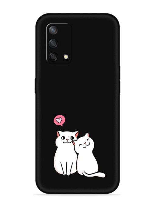 Cute Loving Cats Embossed Soft Silicone Case for Oppo F19