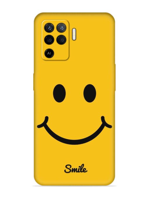 Yellow Smiley Embossed Soft Silicone Case for Oppo F19 Pro Zapvi