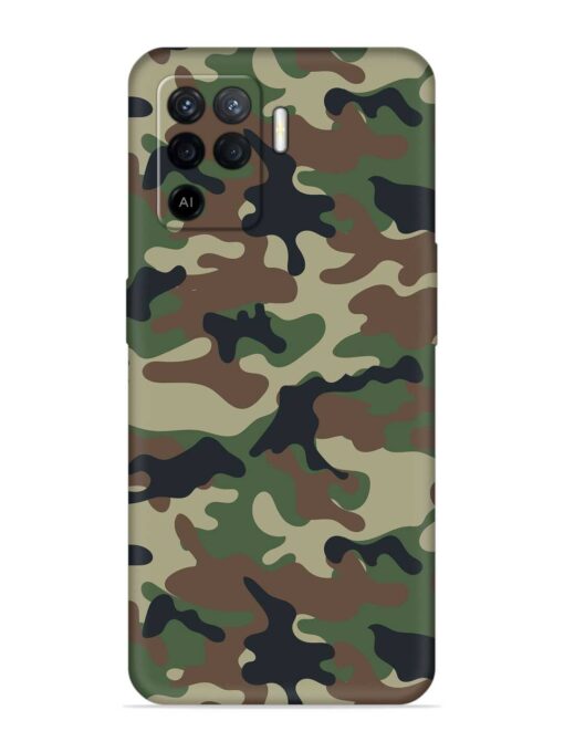 Army Military Camouflage Dark Green Embossed Soft Silicone Case for Oppo F19 Pro