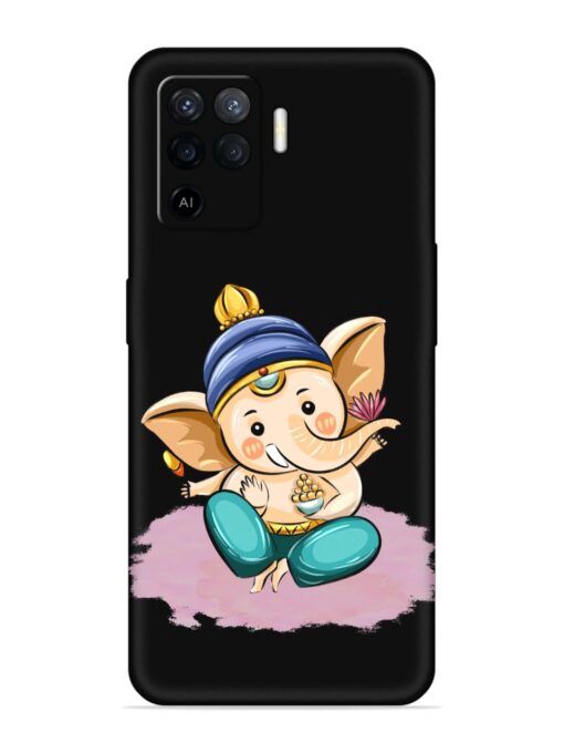 Bal Ganesh Vector Art Embossed Soft Silicone Case for Oppo F19 Pro