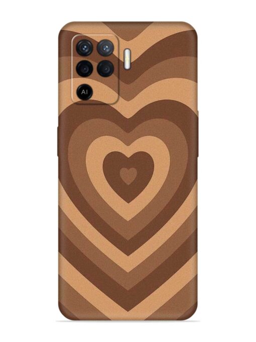 Brown Heart Embossed Soft Silicone Case for Oppo F19 Pro Zapvi