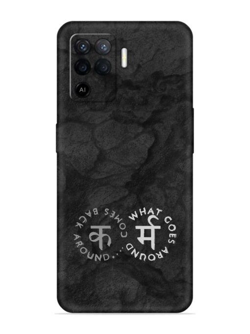 Karma Hindi Word Embossed Soft Silicone Case for Oppo F19 Pro