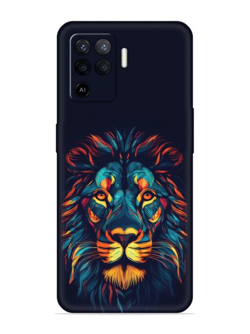 Colorful Lion Embossed Soft Silicone Case for Oppo F19 Pro