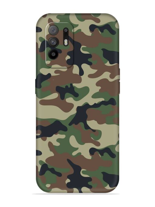 Army Military Camouflage Dark Green Embossed Soft Silicone Case for Oppo F19 Pro Plus