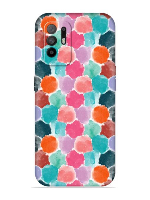 Colorful Seamless Pattern Embossed Soft Silicone Case for Oppo F19 Pro Plus