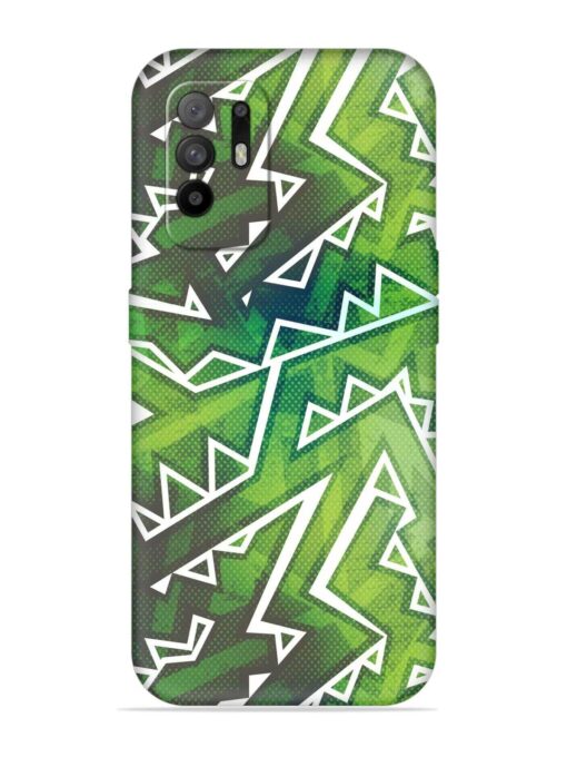 Green Graffiti Seamless Embossed Soft Silicone Case for Oppo F19 Pro Plus Zapvi