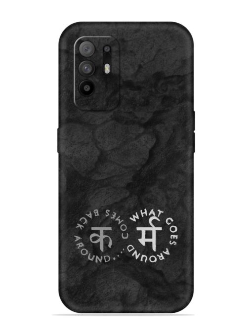 Karma Hindi Word Embossed Soft Silicone Case for Oppo F19 Pro Plus Zapvi