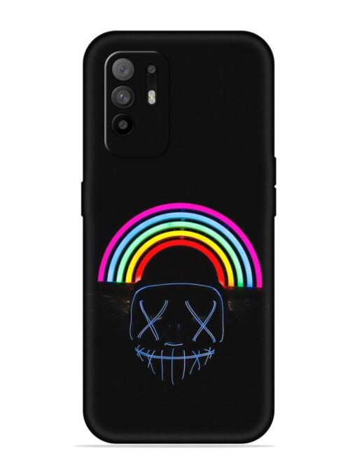 Mask Rainbow Embossed Soft Silicone Case for Oppo F19 Pro Plus