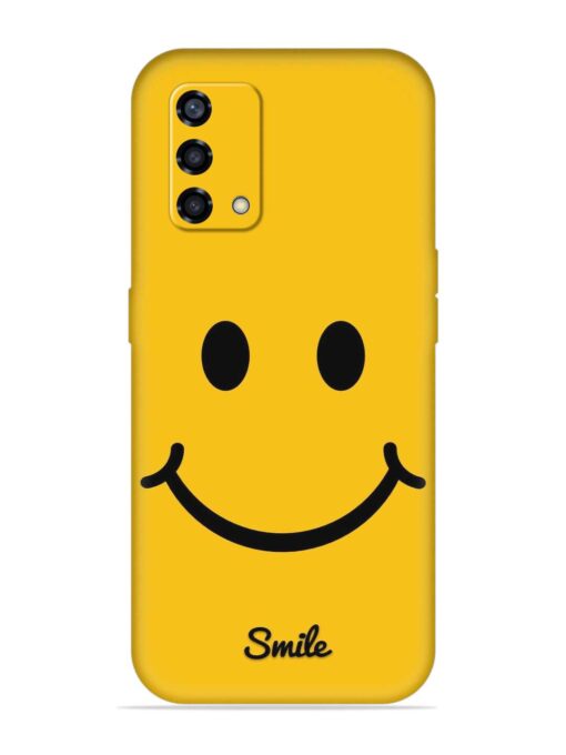 Yellow Smiley Embossed Soft Silicone Case for Oppo F19S