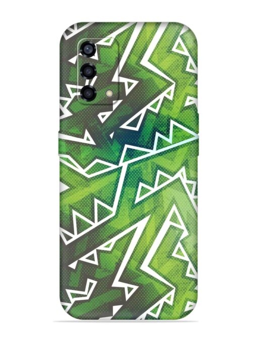 Green Graffiti Seamless Embossed Soft Silicone Case for Oppo F19S