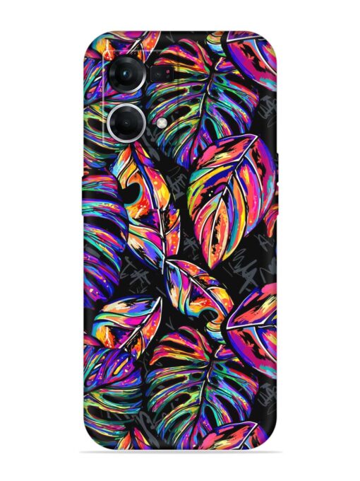 Tropical Seamless Vector Embossed Soft Silicone Case for Oppo F21 Pro (4G) Zapvi