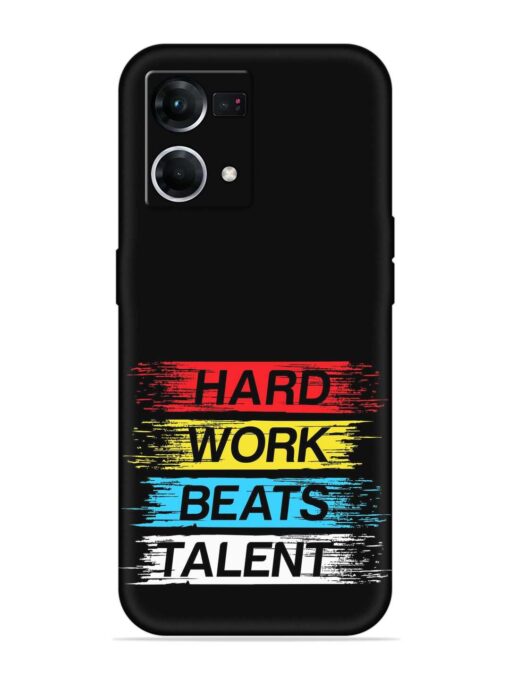 Hard Work Beats Embossed Soft Silicone Case for Oppo F21 Pro (4G) Zapvi