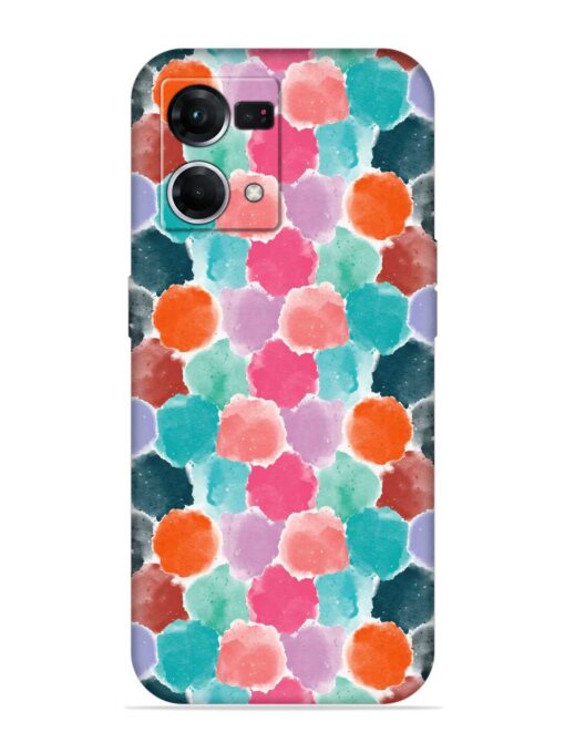 Colorful Seamless Pattern Embossed Soft Silicone Case for Oppo F21 Pro (4G) Zapvi