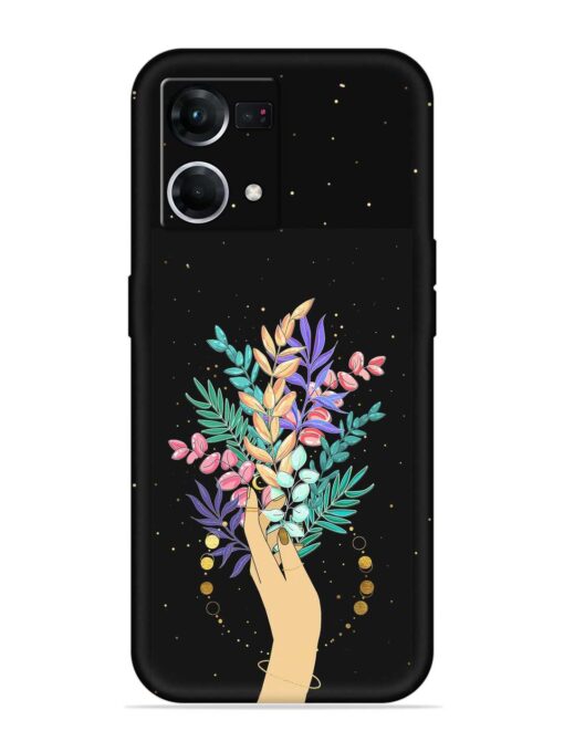 Flower On Hand Embossed Soft Silicone Case for Oppo F21 Pro (4G) Zapvi