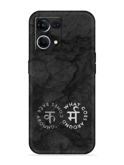 Karma Hindi Word Embossed Soft Silicone Case for Oppo F21 Pro (4G) Zapvi