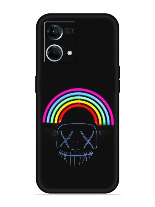 Mask Rainbow Embossed Soft Silicone Case for Oppo F21 Pro (4G)